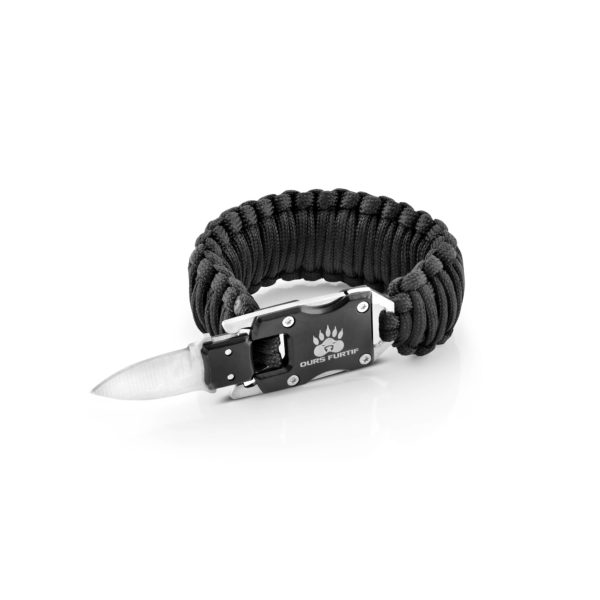 bracelet paracorde couteau king cobra noir
