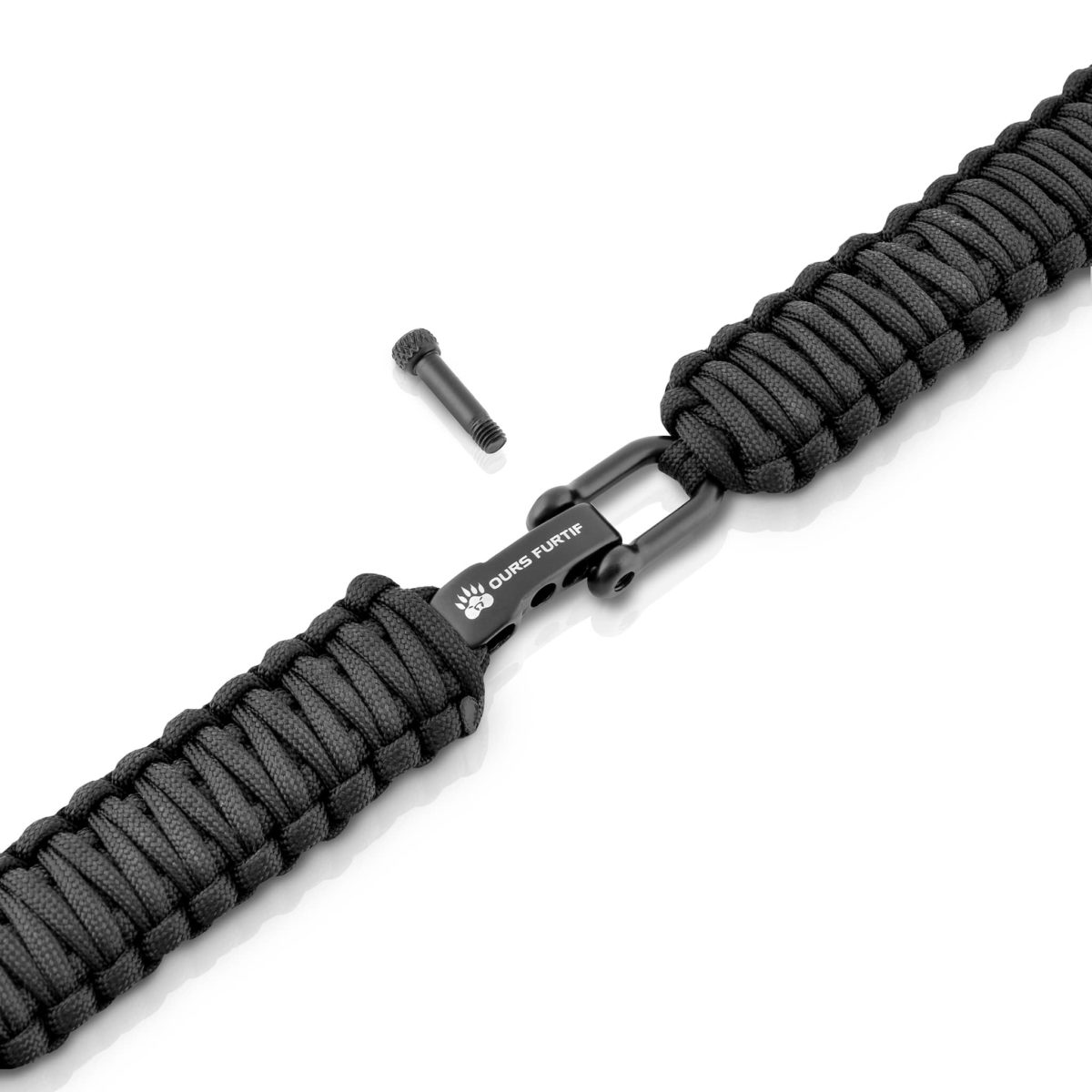 adjustable paracord bracelet king cobra black shackle