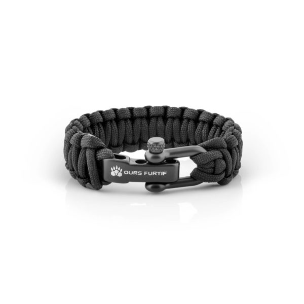 Bracelet paracorde ajustable noir