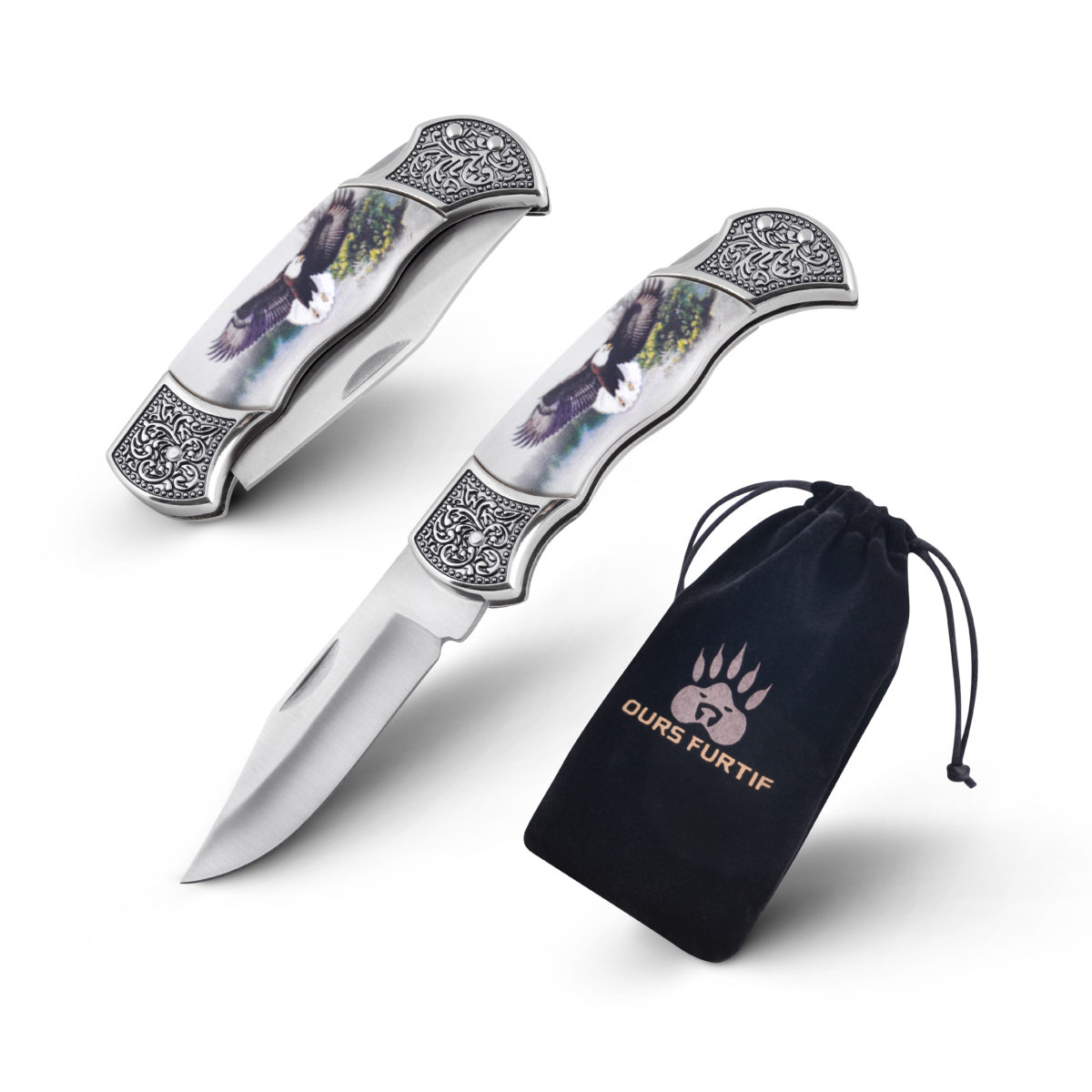 eagle folding knife with pouch