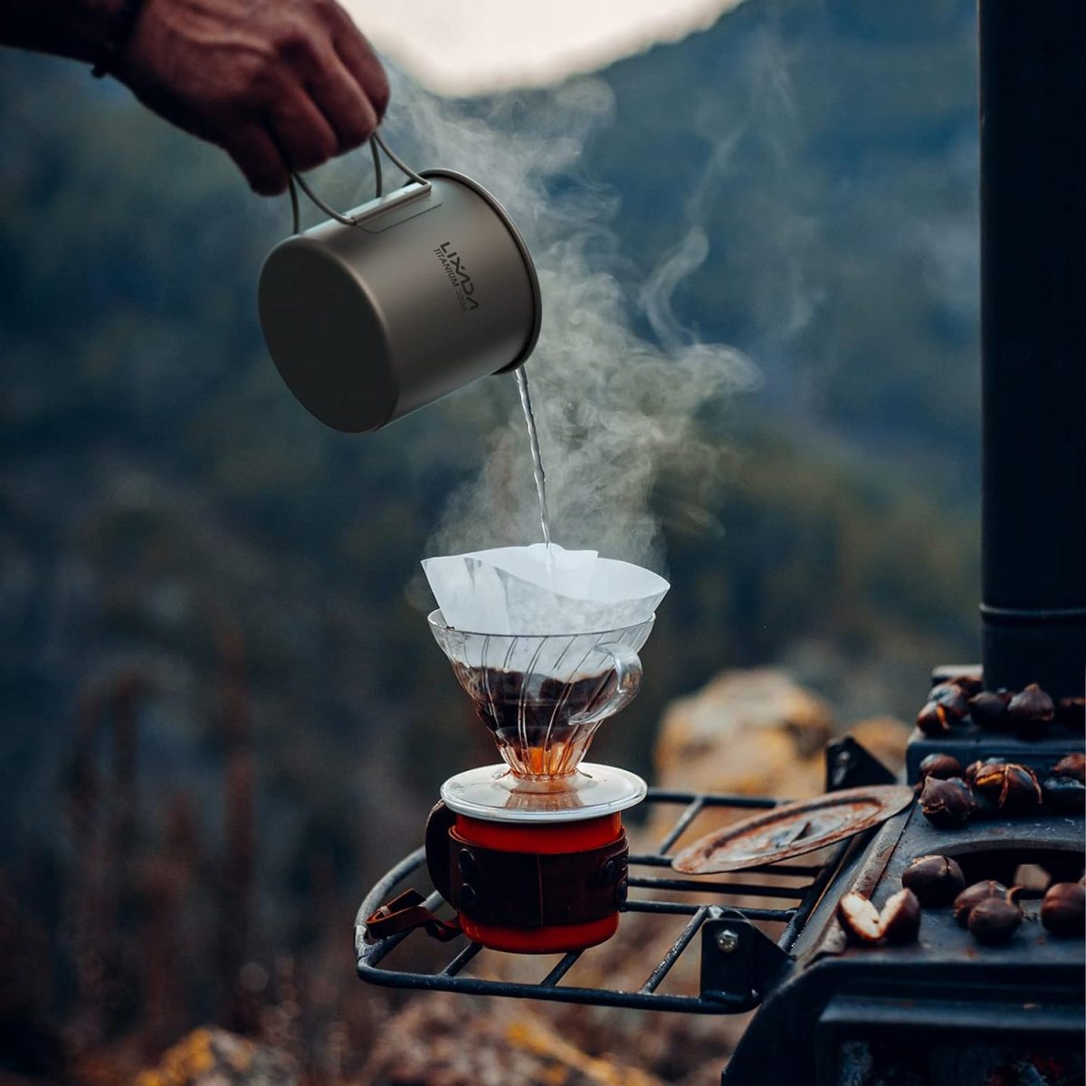 La tasse en titane lixada café