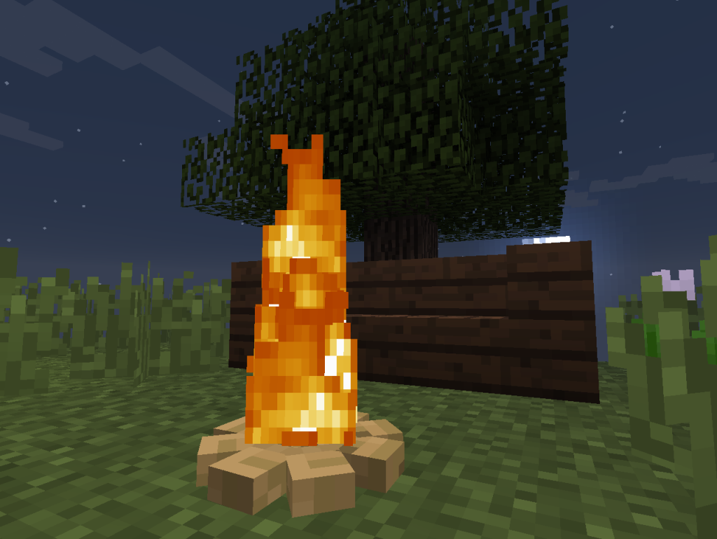 le feu de camp dans minecraft