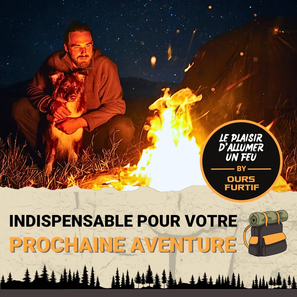 pierre à feu kit xl firesteel de survie avec corde de jute