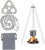 trépied feu de bois pour feu de camp accessoire de cuisine camping et bushcraft